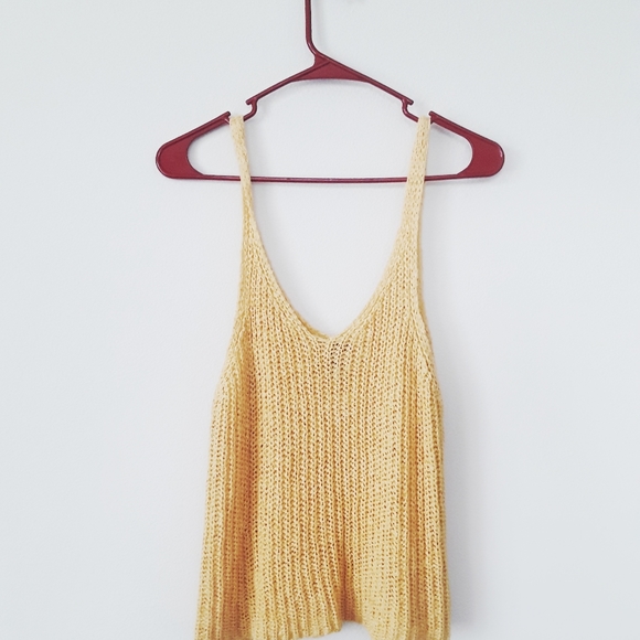 Tops - Moon & Madison | Yellow Knit Crop Top